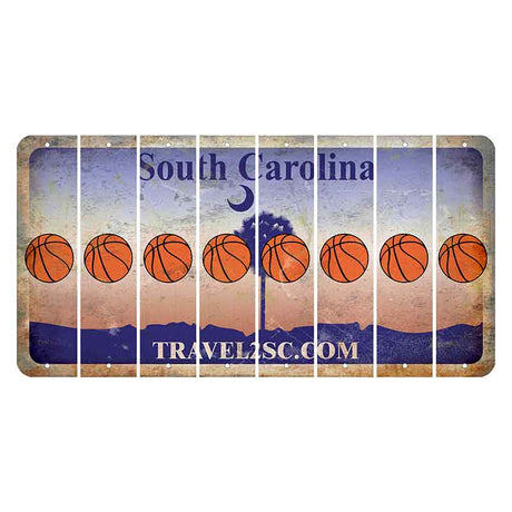 South Carolina Travel2SC Cut License Plate Strips (Set of 8) Basketball