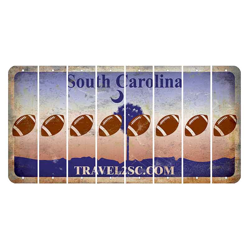 South Carolina Travel2SC Cut License Plate Strips (Set of 8) Football