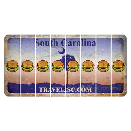 South Carolina Travel2SC Cut License Plate Strips (Set of 8) Hamburger