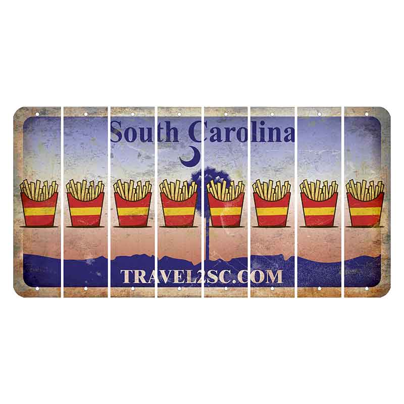 South Carolina Travel2SC Cut License Plate Strips (Set of 8) French Fries