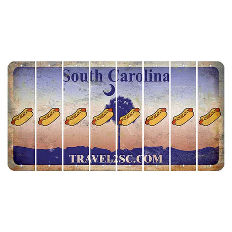 South Carolina Travel2SC Cut License Plate Strips (Set of 8) Hotdog