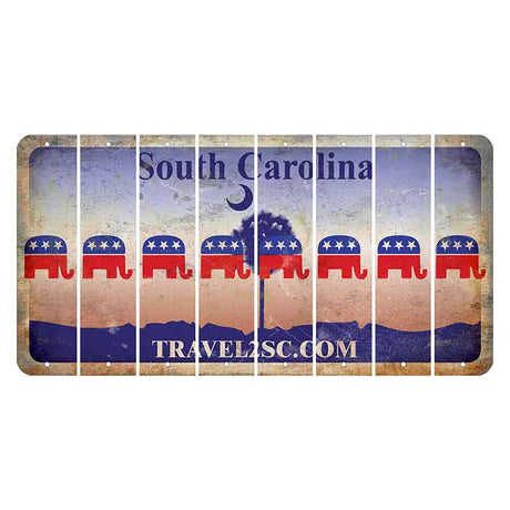 South Carolina Travel2SC Cut License Plate Strips (Set of 8) Republican