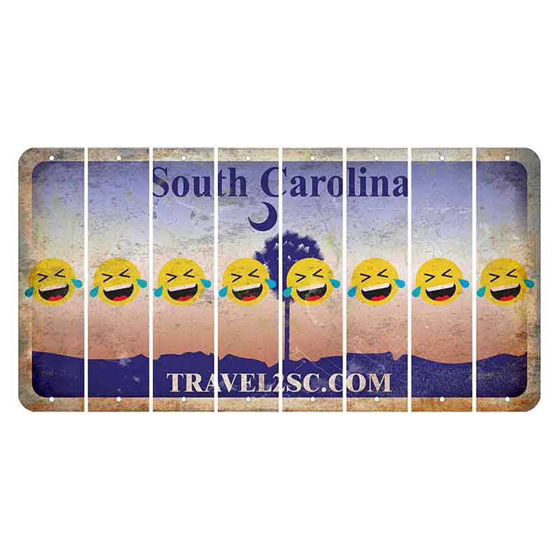 South Carolina Travel2SC Cut License Plate Strips (Set of 8) Emoji - Laughing