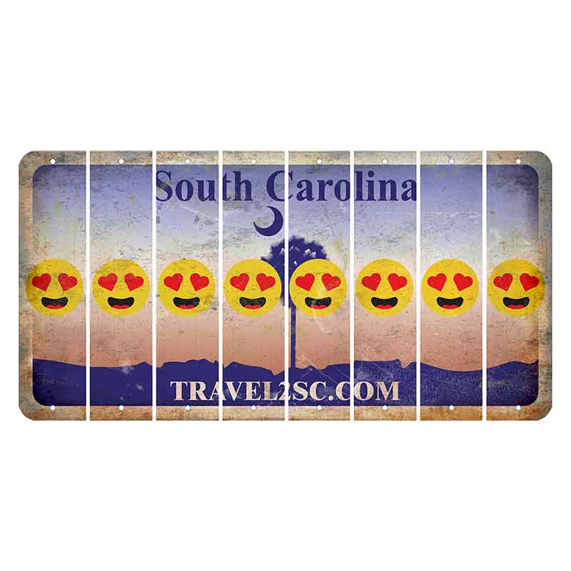 South Carolina Travel2SC Cut License Plate Strips (Set of 8) Emoji - Heart Eyes