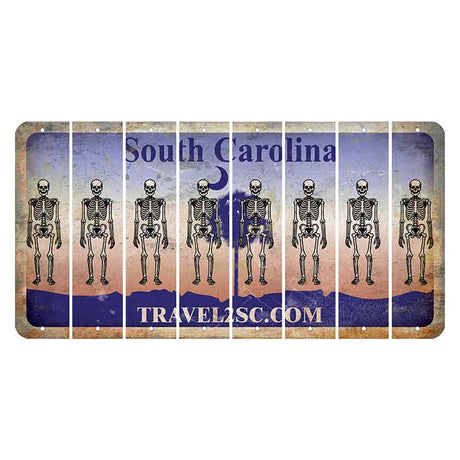 South Carolina Travel2SC Cut License Plate Strips (Set of 8) Skeleton