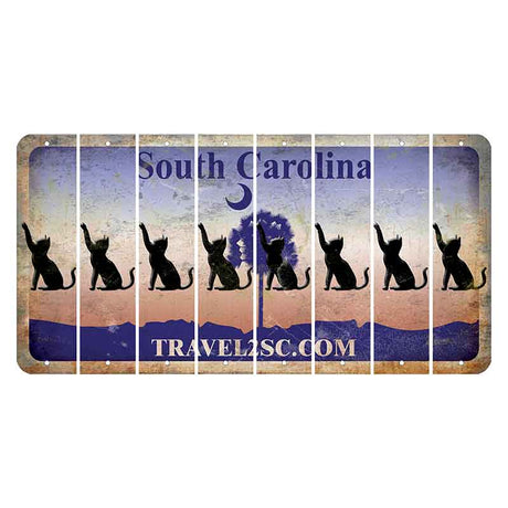 South Carolina Travel2SC Cut License Plate Strips (Set of 8) Cat