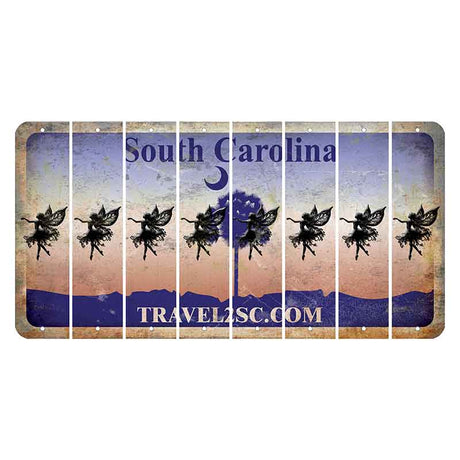 South Carolina Travel2SC Cut License Plate Strips (Set of 8) Fairy