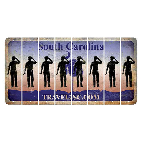 South Carolina Travel2SC Cut License Plate Strips (Set of 8) Police Officer