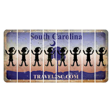 South Carolina Travel2SC Cut License Plate Strips (Set of 8) Elf