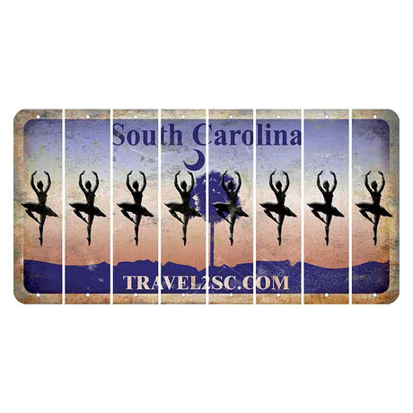 South Carolina Travel2SC Cut License Plate Strips (Set of 8) Ballerina Dancer