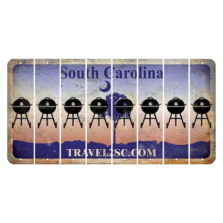 South Carolina Travel2SC Cut License Plate Strips (Set of 8) Grill