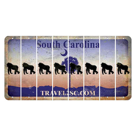 South Carolina Travel2SC Cut License Plate Strips (Set of 8) Gorilla