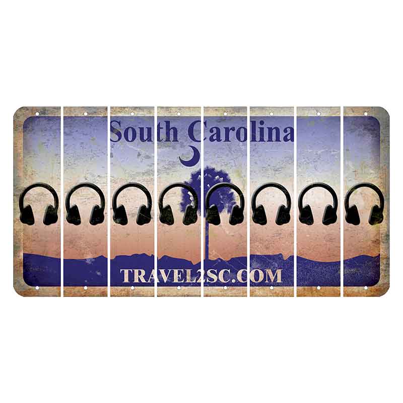 South Carolina Travel2SC Cut License Plate Strips (Set of 8) Headphones