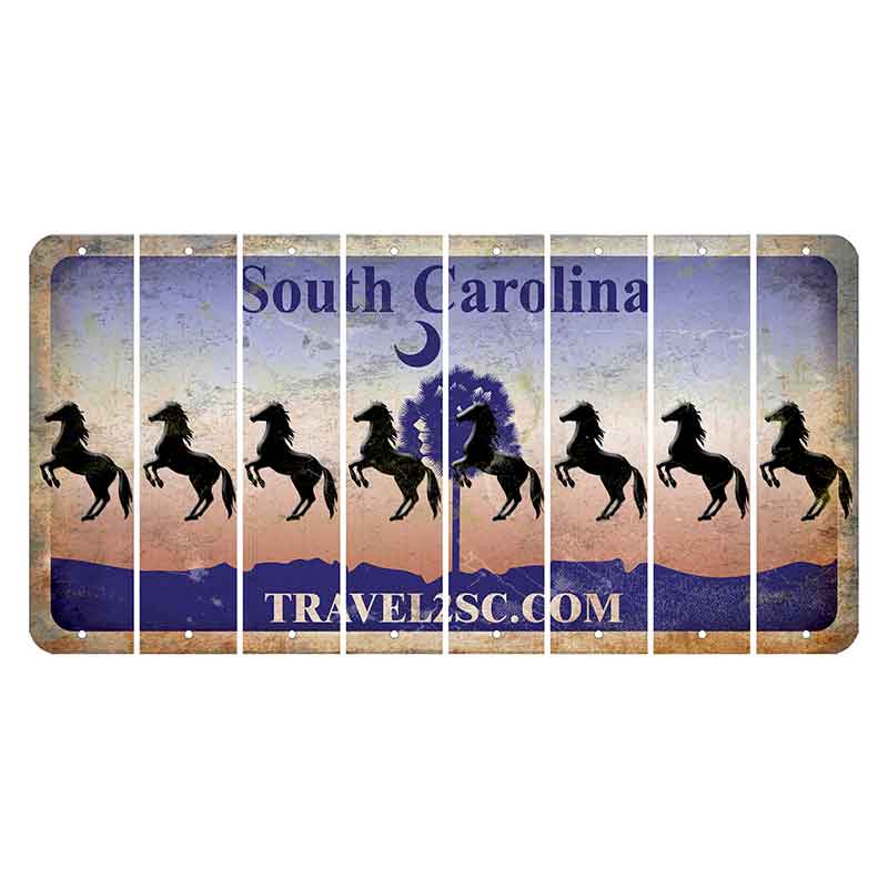 South Carolina Travel2SC Cut License Plate Strips (Set of 8) Horse