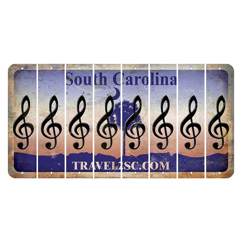 South Carolina Travel2SC Cut License Plate Strips (Set of 8) Music Note