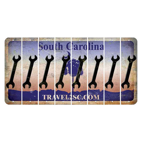 South Carolina Travel2SC Cut License Plate Strips (Set of 8) Wrench