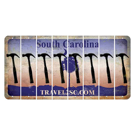 South Carolina Travel2SC Cut License Plate Strips (Set of 8) Hammer