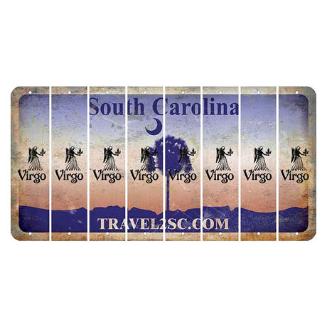 South Carolina Travel2SC Cut License Plate Strips (Set of 8) Zodiac Sign - Virgo