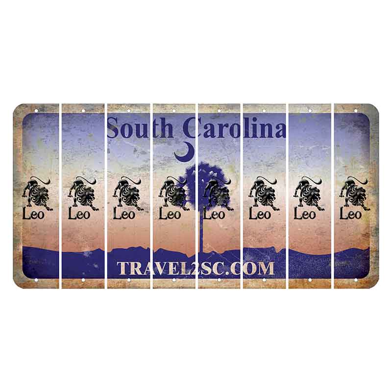 South Carolina Travel2SC Cut License Plate Strips (Set of 8) Zodiac Sign - Leo