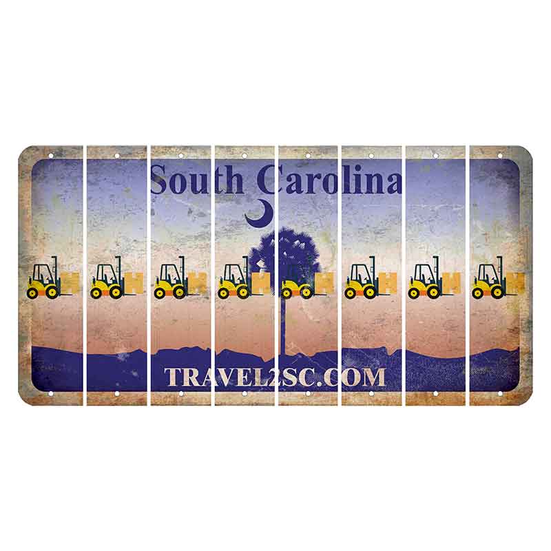 South Carolina Travel2SC Cut License Plate Strips (Set of 8) Forklift