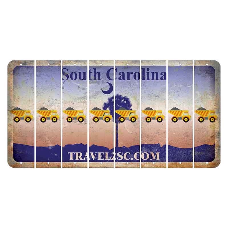 South Carolina Travel2SC Cut License Plate Strips (Set of 8) Dump Truck