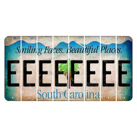 South Carolina Smiling Faces Cut License Plate Strips (Set of 8) E