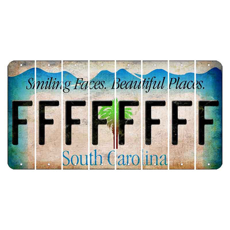 South Carolina Smiling Faces Cut License Plate Strips (Set of 8) F