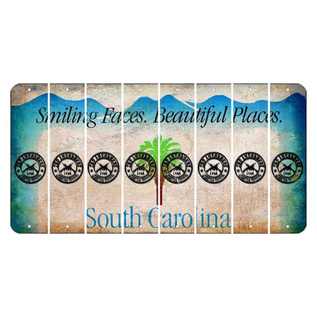 South Carolina Smiling Faces Cut License Plate Strips (Set of 8) 2nd Amendment