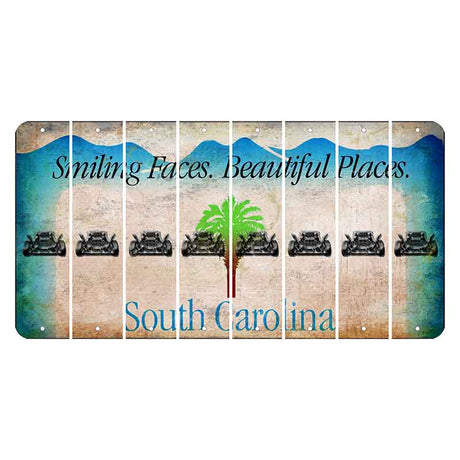 South Carolina Smiling Faces Cut License Plate Strips (Set of 8) Hot Rod