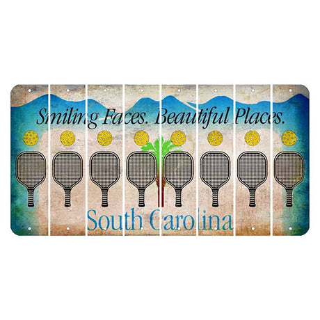 South Carolina Smiling Faces Cut License Plate Strips (Set of 8) Pickleball