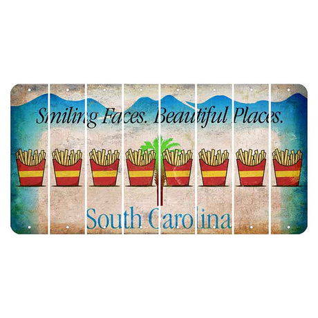 South Carolina Smiling Faces Cut License Plate Strips (Set of 8) French Fries