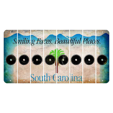 South Carolina Smiling Faces Cut License Plate Strips (Set of 8) Saw Blade