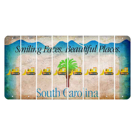 South Carolina Smiling Faces Cut License Plate Strips (Set of 8) Dozer