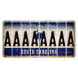 South Carolina While I Breathe Cut License Plate Strips (Set of 8) A