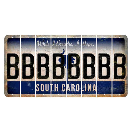 South Carolina While I Breathe Cut License Plate Strips (Set of 8) B