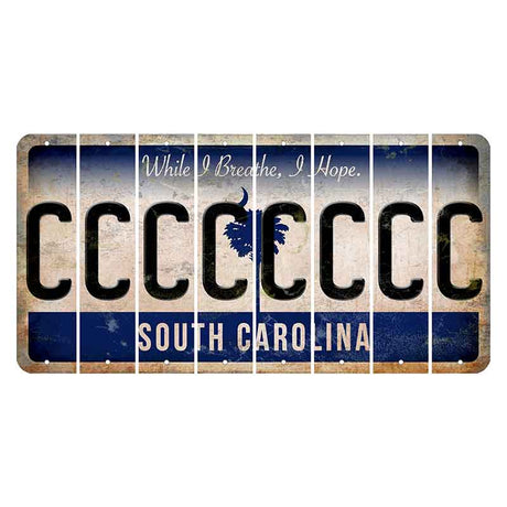 South Carolina While I Breathe Cut License Plate Strips (Set of 8) C