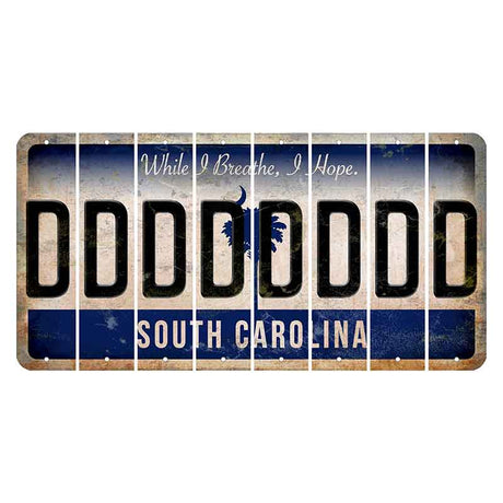 South Carolina While I Breathe Cut License Plate Strips (Set of 8) D