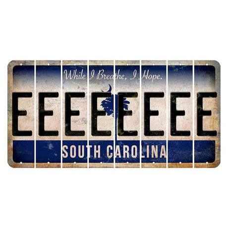 South Carolina While I Breathe Cut License Plate Strips (Set of 8) E