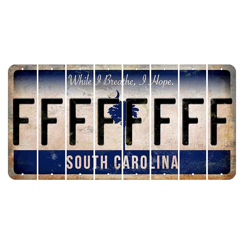 South Carolina While I Breathe Cut License Plate Strips (Set of 8) F