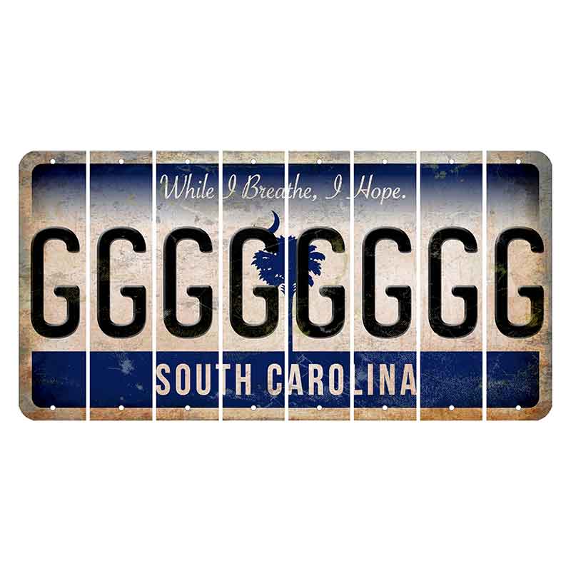 South Carolina While I Breathe Cut License Plate Strips (Set of 8) G