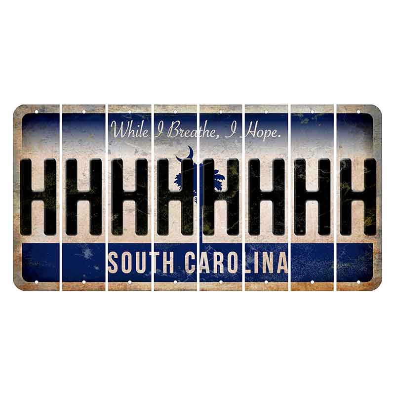 South Carolina While I Breathe Cut License Plate Strips (Set of 8) H