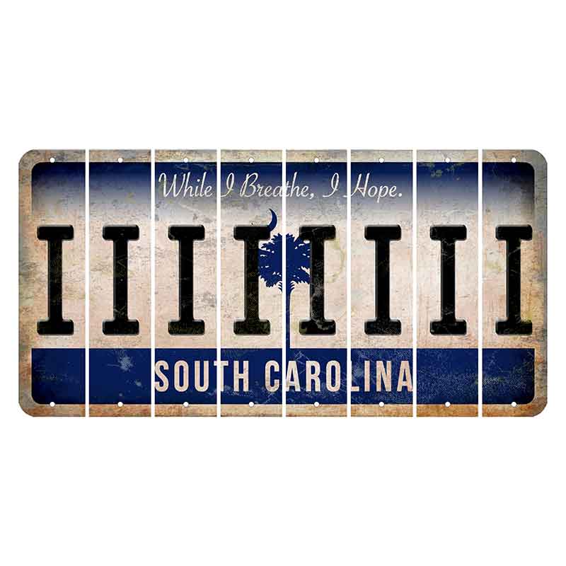 South Carolina While I Breathe Cut License Plate Strips (Set of 8) I