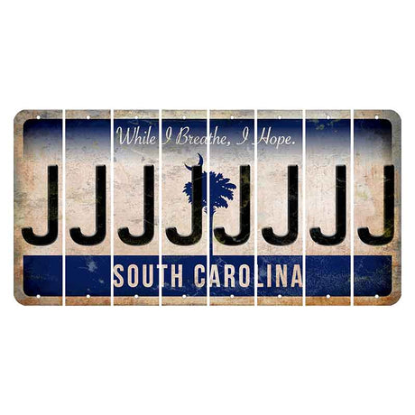 South Carolina While I Breathe Cut License Plate Strips (Set of 8) J