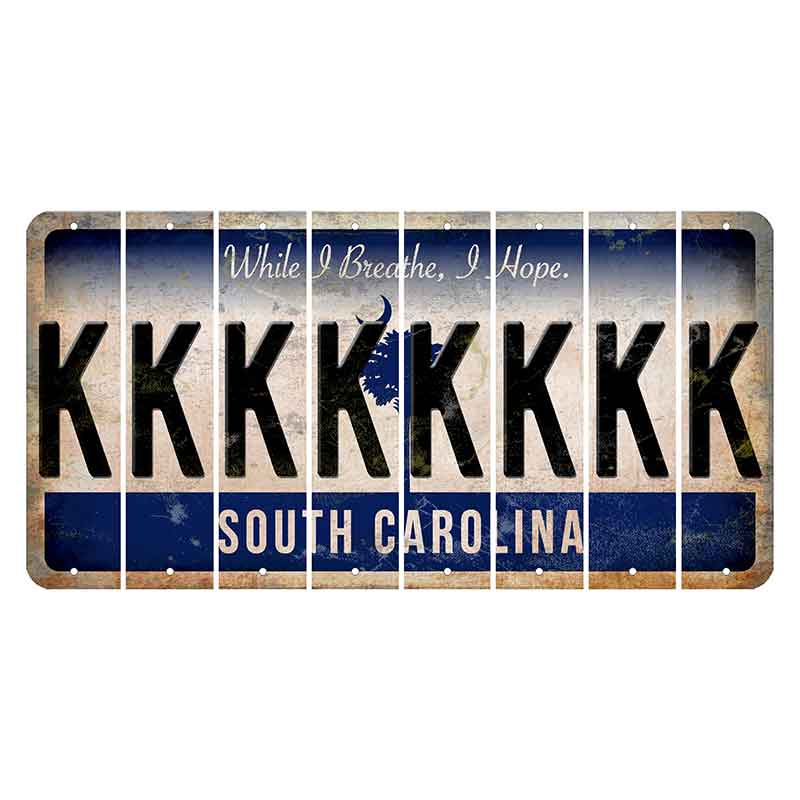 South Carolina While I Breathe Cut License Plate Strips (Set of 8) K