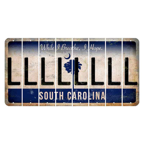 South Carolina While I Breathe Cut License Plate Strips (Set of 8) L