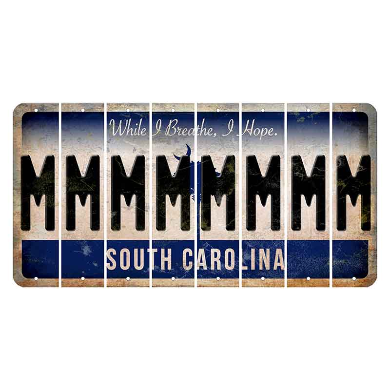 South Carolina While I Breathe Cut License Plate Strips (Set of 8) M