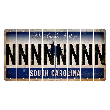 South Carolina While I Breathe Cut License Plate Strips (Set of 8) N