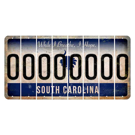 South Carolina While I Breathe Cut License Plate Strips (Set of 8) O