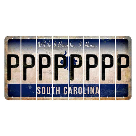 South Carolina While I Breathe Cut License Plate Strips (Set of 8) P