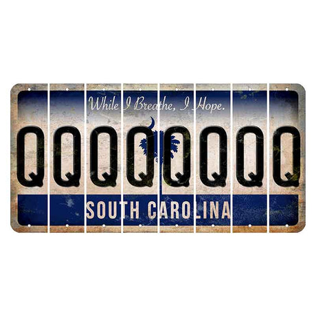 South Carolina While I Breathe Cut License Plate Strips (Set of 8) Q